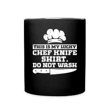 C’est mon couteau de chef chanceux, ne lavez pas - Mug uni - noir - Devant