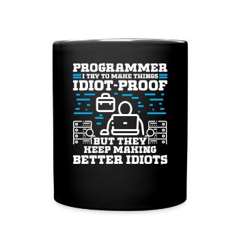 Programmer i try to make things - Full Colour Mug - black - Front