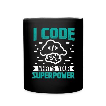 I Code quel est votre superpouvoir - Mug uni - noir - Devant