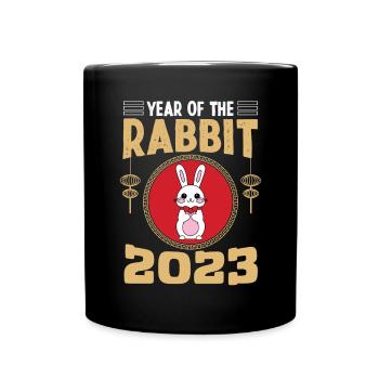 Year of the Rabbit 2023 - Tasse einfarbig - Schwarz - Vorne