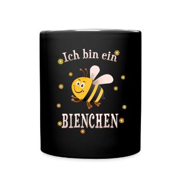 Ich bin eine Biene Bienenfreund Imkerin Imker - Tasse einfarbig - Schwarz - Vorne