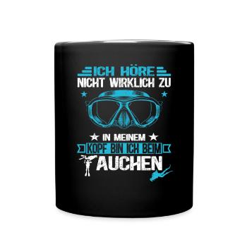 Taucher - Scuba Tauchen Spruch Tauchschule - Tasse einfarbig - Schwarz - Vorne