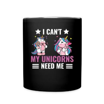 Ich kann nicht Lustiges Geschenk Fantasy Einhorn - Tasse einfarbig - Schwarz - Vorne
