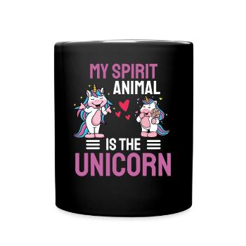 Unicorns My spiritual animal is the unicorn - Full Colour Mug - black - Front