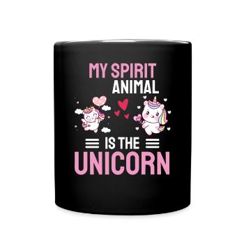 Fantasy Tierliebhaber Geschenk Lustiges Einhorn - Tasse einfarbig - Schwarz - Vorne