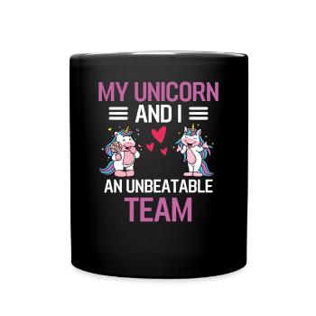 Fantasy Kreatur Fabelwesen Geschenk Tier Einhorn - Tasse einfarbig - Schwarz - Vorne