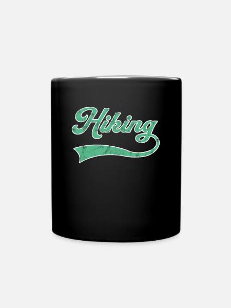 Wandern Schriftzug - Tasse einfarbig - Schwarz