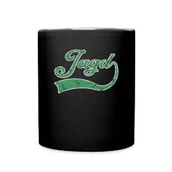 Jagd Schriftzug - Tasse einfarbig - Schwarz - Vorne