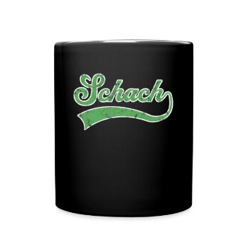 Schach Schriftzug - Tasse einfarbig - Schwarz - Vorne