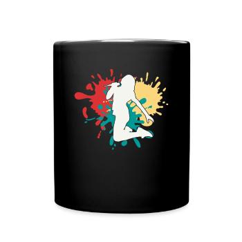 Singen Sängerin Silhouette - Tasse einfarbig - Schwarz - Vorne