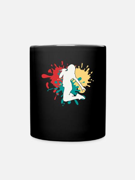 Singen Sängerin Silhouette - Tasse einfarbig - Schwarz