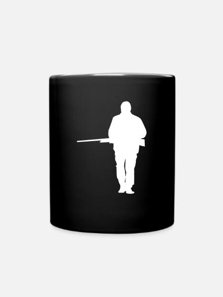 Jäger Jagen Silhouette - Tasse einfarbig - Schwarz