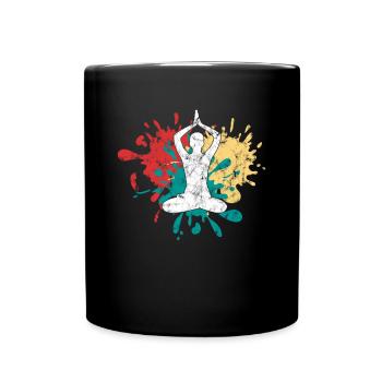 Yoga Meditation Silhouette - Full Colour Mug - black - Front