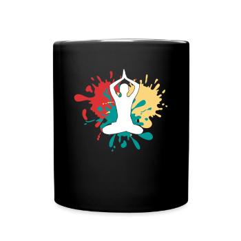 Yoga Meditation Silhouette - Full Colour Mug - black - Front