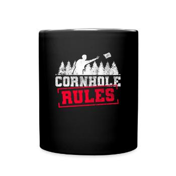 Règles de cornhole. - Drôle de trou de maïs - Mug uni - noir - Devant