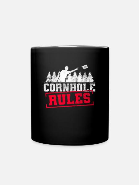 Cornhole Regeln. - Lustiges Cornhole - Tasse einfarbig - Schwarz