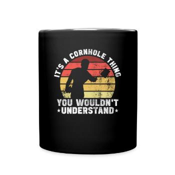 Cornhole Player Blind Hole - Funny Cornhole - Full Colour Mug - black - Front