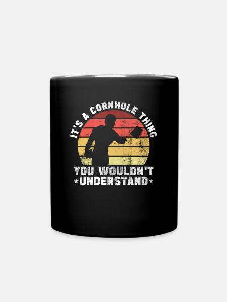 Cornhole Player Blind Hole - Funny Cornhole - Full Colour Mug - black