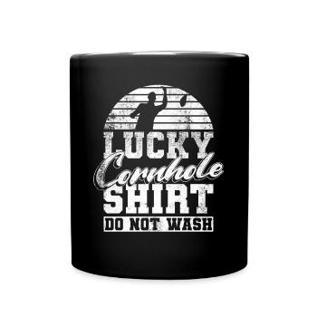 Cornhole Player Blind Hole - Funny Cornhole - Full Colour Mug - black - Front