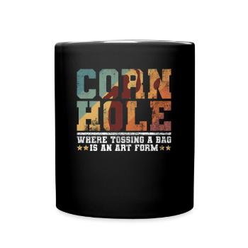 Cornhole Player Blind Hole - Funny Cornhole - Full Colour Mug - black - Front