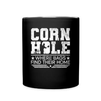 Cornhole Player Blind Hole - Funny Cornhole - Full Colour Mug - black - Front