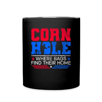 Cornhole Player Blind Hole - Funny Cornhole - Full Colour Mug - black - Front