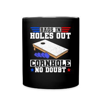 Cornhole Player Blind Hole - Funny Cornhole - Full Colour Mug - black - Front