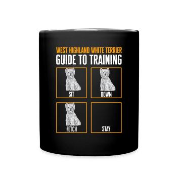 West Highland White Terrier Westie - Tasse einfarbig - Schwarz - Vorne