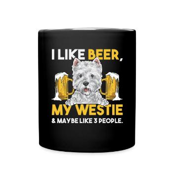 West Highland White Terrier Westie - Tasse einfarbig - Schwarz - Vorne