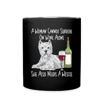 West Highland White Terrier Westie - Mug uni - noir - Devant