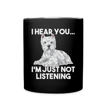 West Highland White Terrier Westie - Mug uni - noir - Devant