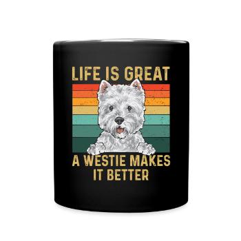 West Highland White Terrier Westie - Mug uni - noir - Devant