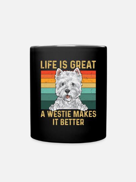 West Highland White Terrier Westie - Full Colour Mug - black