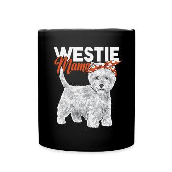 West Highland White Terrier Westie - Tasse einfarbig - Schwarz - Vorne