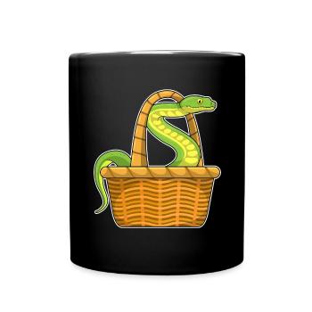 Panier serpent - Mug uni - noir - Devant