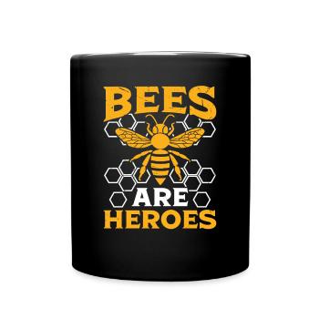 Apiculteur Les abeilles sont des héros Abeilles mellifères Apiculture - Mug uni - noir - Devant