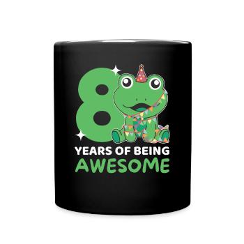 Grenouille pour 8e anniversaire Enfants de huit ans - Mug uni - noir - Devant