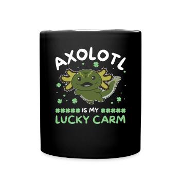 Axolotl est ma voiture chanceuse Kleeblatt St Patricks Day - Mug uni - noir - Devant