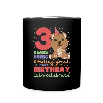 Quokka pour les enfants de 3 ans - Mug uni - noir - Devant