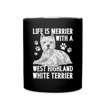 West Highland White Terrier Westie - Mug uni - noir - Devant