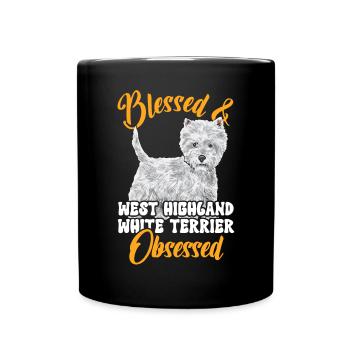 West Highland White Terrier Westie - Mug uni - noir - Devant