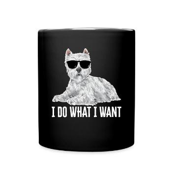 West Highland White Terrier Westie - Tasse einfarbig - Schwarz - Vorne