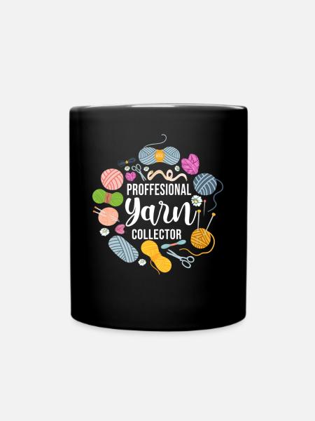 Knitting Knitter Professional Yarn - Full Colour Mug - black