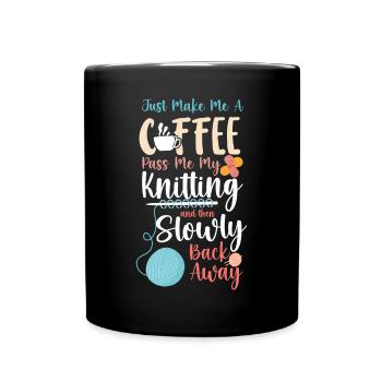 Tricoter du café tricoté juste faire - Mug uni - noir - Devant