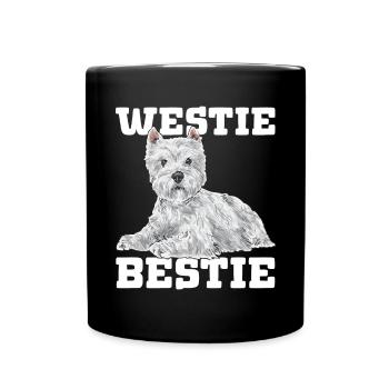 West Highland White Terrier Westie - Tasse einfarbig - Schwarz - Vorne