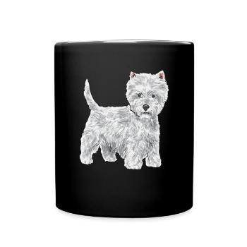 West Highland White Terrier Westie - Tasse einfarbig - Schwarz - Vorne