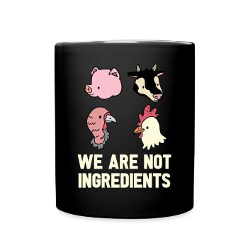 Vegan Fleischlos Tierlieb & Veganer - Tasse einfarbig - Schwarz - Vorne