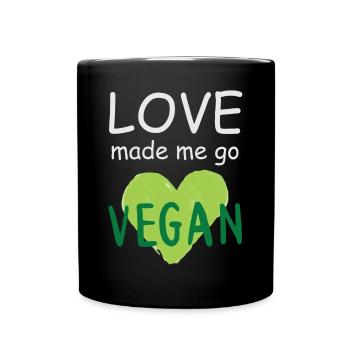 Vegan Fleischlos Tierlieb & Veganer - Tasse einfarbig - Schwarz - Vorne