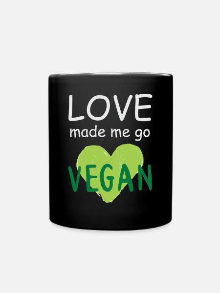 Vegan Fleischlos Tierlieb & Veganer - Tasse einfarbig - Schwarz