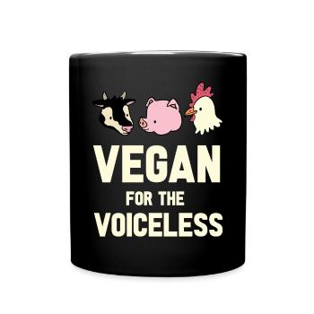 Vegan Fleischlos Tierlieb & Veganer - Tasse einfarbig - Schwarz - Vorne